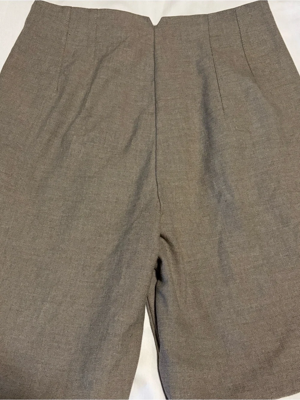Zara Women’s Medium High Waisted Straight Leg Pleated Dress Pants Gray